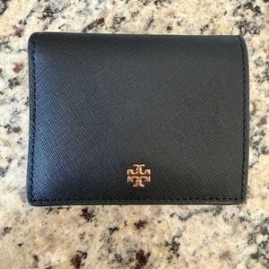 Tory Burch Black Leather Card Holder